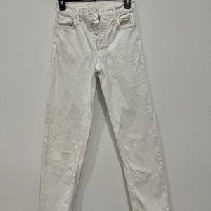 MOTHER High Rise White Jeans